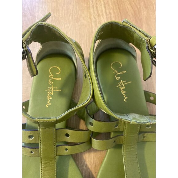 Cole Haan Women's Green Leather Gladiator Sandals With Adjustable Straps Size 8B - Picture 5 of 7